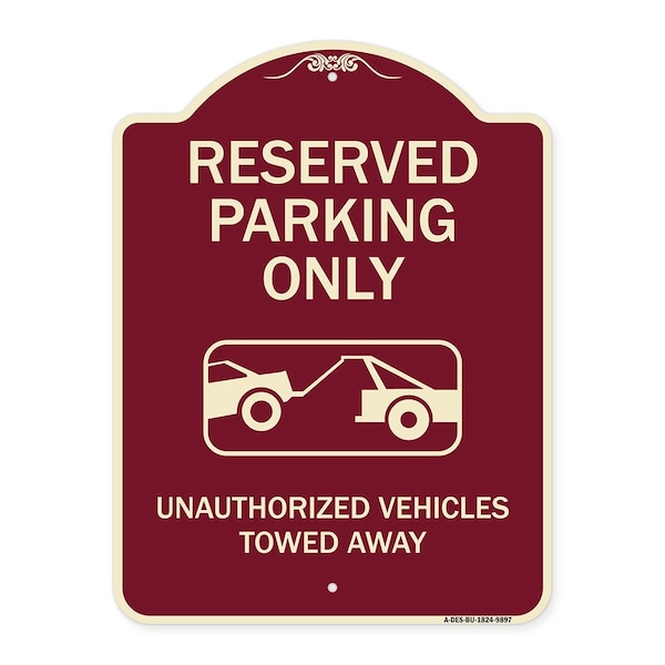 Designer Series-Resident Parking Unauthorized Vehicles Towed Away With Gr, 24" x 18", BU-1824-9897